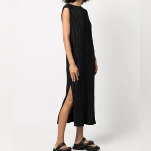 Anine Bing Large Black Melanie Sleeveless Midi Dress